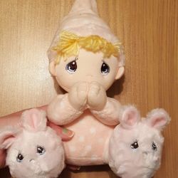 Precious Moments Plush Baby Doll Pink Pajamas Talking Bedtime Prayer