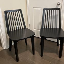 2 Solid Wood Chairs - Black