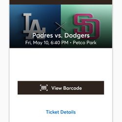 2 Tickets for Padres Vs Dodgers this friday