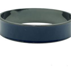 Black Metal Dark Blue Enamel Bangle Bracelet 