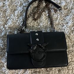 Pinko Black Leather Purse