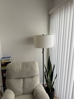 large black & cream floor lamp