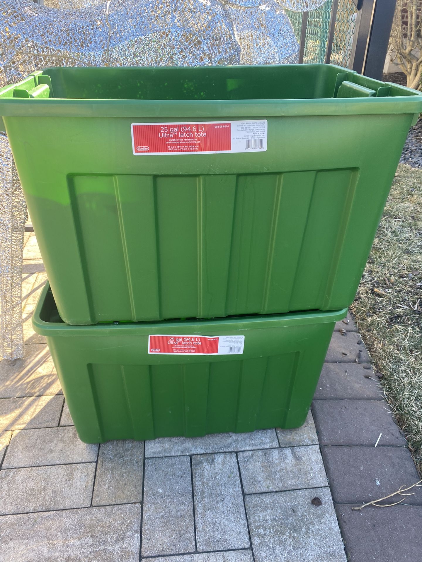 Storage Containers Set Of Two No Lids