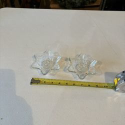 SET OF 2 VINTAGE CRYSTAL STAR CANDLE  HOLDERS. 