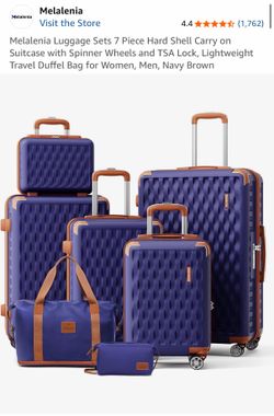Navy Brown Luggage Set