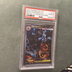 Pokémon 2025 PFL EN Mega Charizard X ex Special Illustration Rare #125 PSA 10