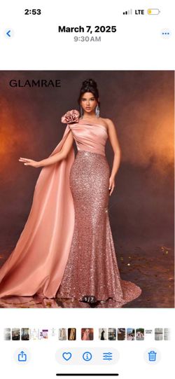 Glamrae Rose Gold Sequin Formal Gown