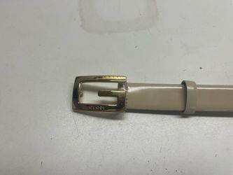 Gucci Cream Slim Leather Women's Belt 70cm