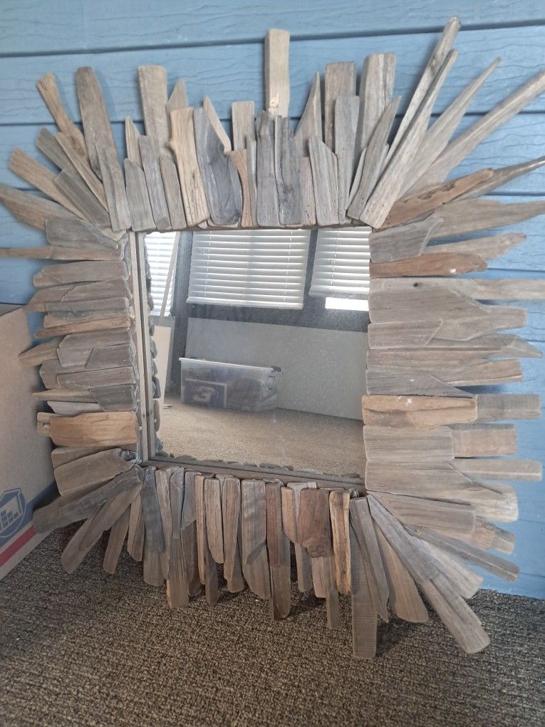 Real driftwood mirror