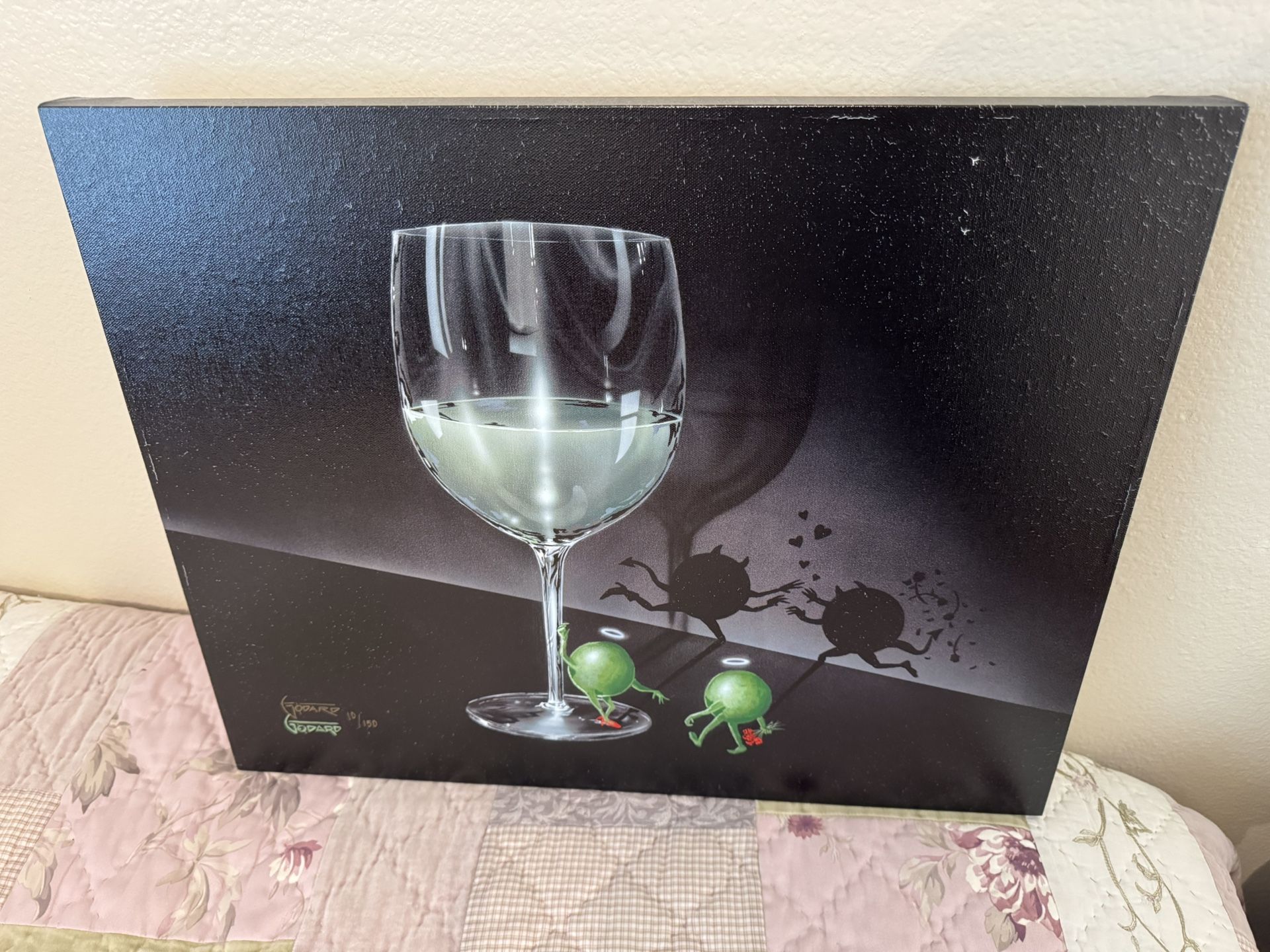 Michael Godard - He Devil She Devil (white wine) Original Work Of Art