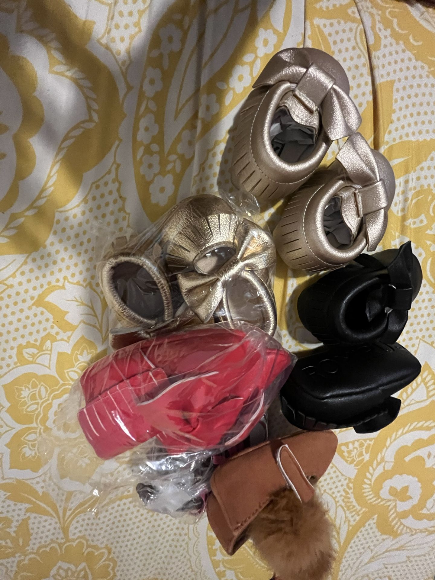 Baby Soft Bottom Shoes, And Boots  New!! Some Used In New Condition $10, $15, $20.. Each. (👉🏽One Pair Hard Bottom UGG Boots size 2 $45)  1 Pair👇🏽