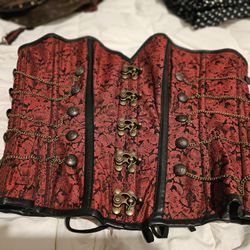 Red Steampunk Corset - Size 34