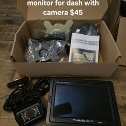 7" tft lcd color backup monitor for dash with camera