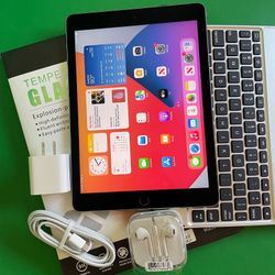 Apple IPad 6th Generation (9.7” Retina / Touch ID / IOS 17) 32GB with keyboard, pen & Accessories (128gb $199) 