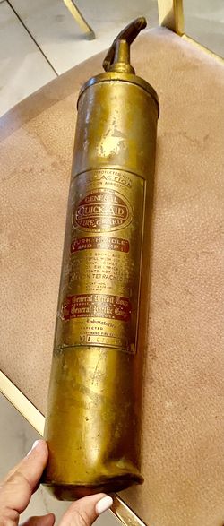 Antique Brass Fire Extinguisher 