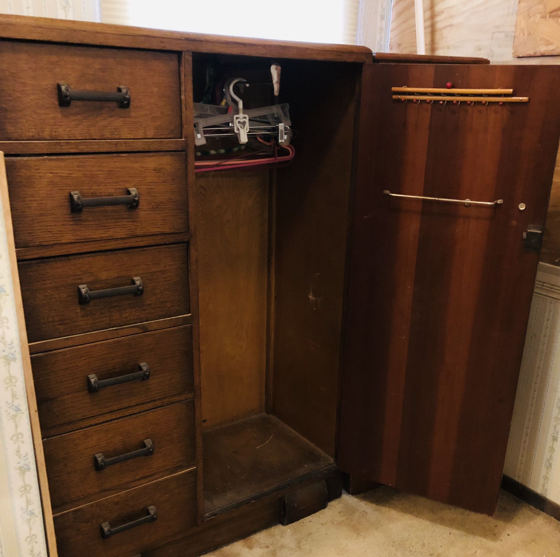 Beautiful Vintage Wood Armoire Dresser 1900’s