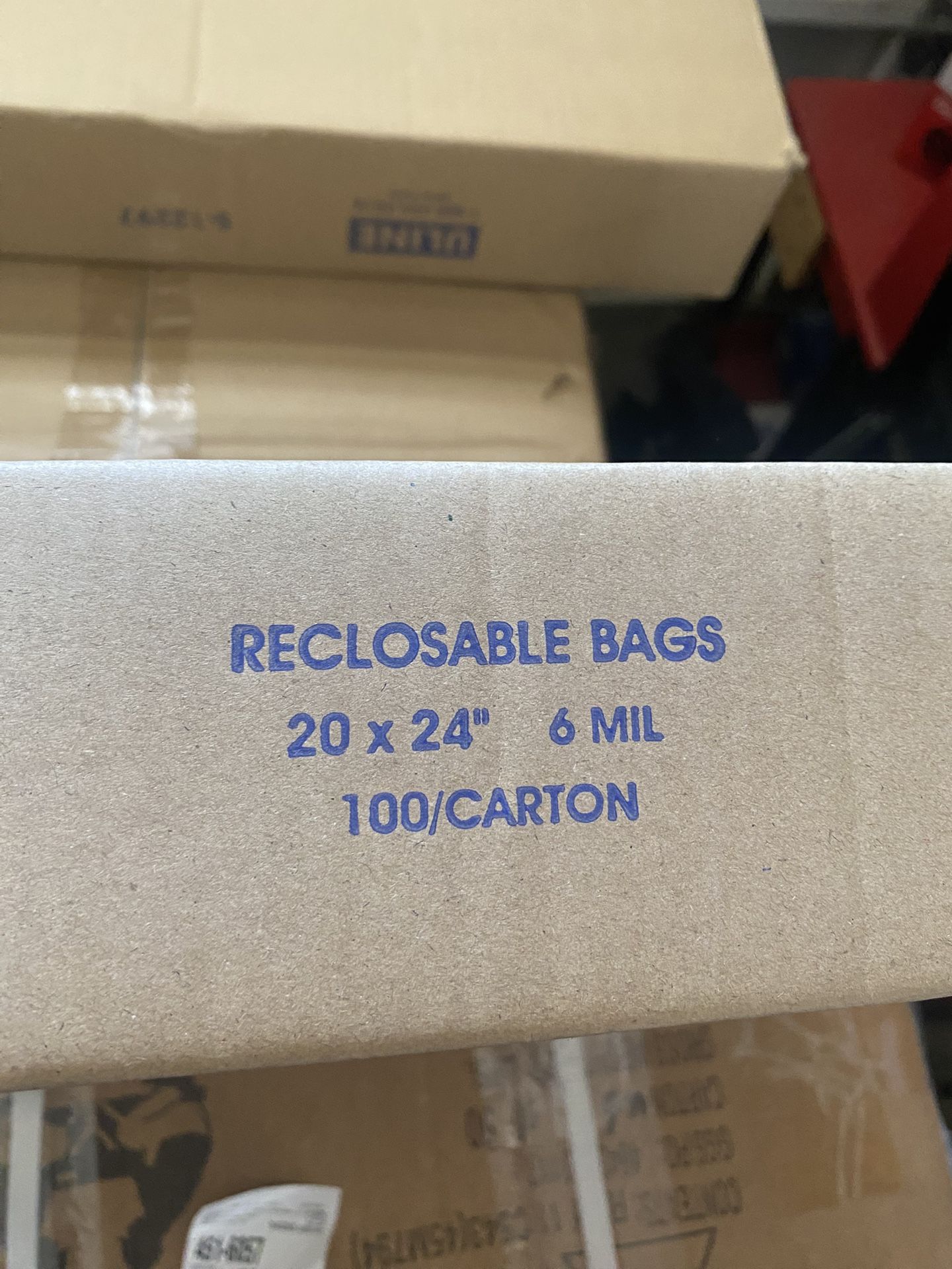 Box Of 100 “BRAND NEW “ 20 x 24" 6 Mil Clear Reclosable Bags