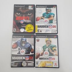 Lot Of 4 Playstation 2 Games: ESPN Football 2K4, Madden NFL 06, 07, 09