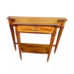 Beautiful Vintage Columbia Solid Mahogany Sofa Console Table W/ Drawer