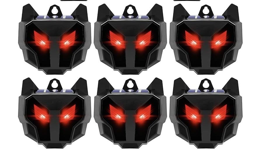 Solar Nocturnal Animal Repeller 6Pack - Effective Repellent Device for Coyote, Deer, Fox, Raccoon, Skunk - Powerful Outdoor Coyote Deterrent - Predato