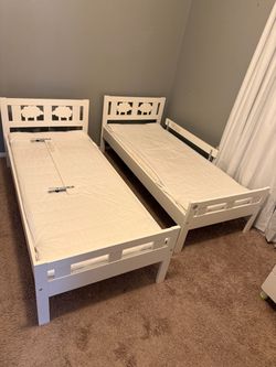 IKEA Kids Toddler Beds with Mattresses – Set of 2