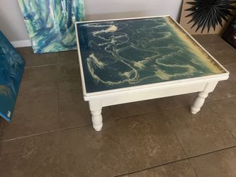 RESIN COFFEE TABLE “OCEN BREEZE”