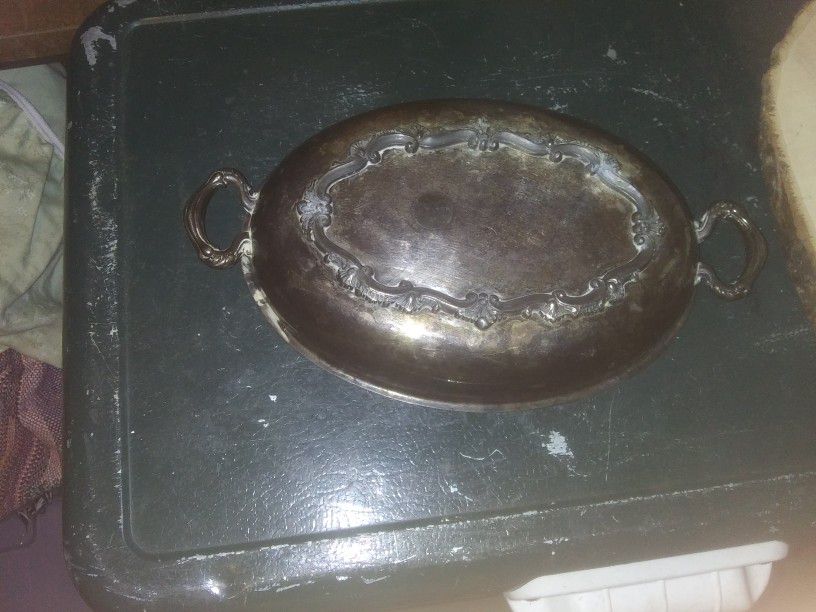 Old Metal Serving Dish