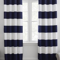 Pottery barn Preppy Rugby Stripe Cotton Grommet Blackout Curtain  