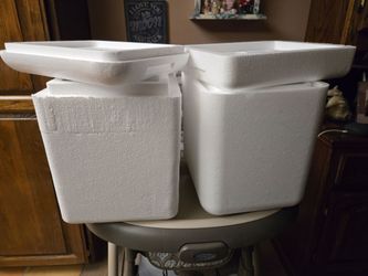 Two Styrofoam Coolers with Nordic Gel Ice Packs