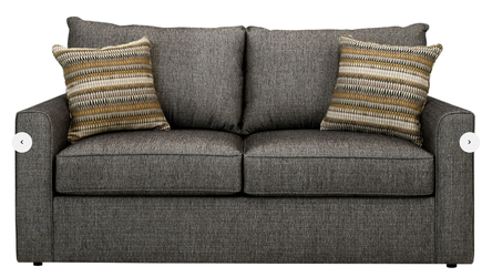 Raymour & Flanigan's Trayce Chenille Queen Sleeper Sofa (in brown/black "Mojo Stallion")