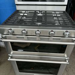 Kitchen aid gas range convection double oven 30”w