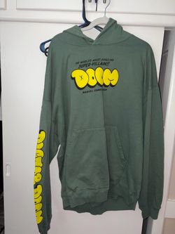 Marvel Doctor Doom Men's Graphic Print Pullover Hoodie Green Size Large