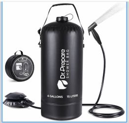 Portable Shower for Camping, 4/5 Gallons Camping Shower Bag, Portable Outdoor Shower with Pump for Hiking, Climbing, Pet Cleaning, Car Washing, Beach