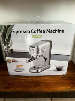 (Brand New) Espresso Machine, Stainless Steel with Milk Frother, 34oz Tank