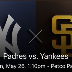 2 Padres Vs Yankees Tickets Sun 5/26 