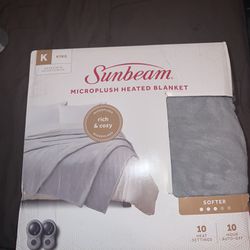 King Size Sunbeam micro plush heated blanket