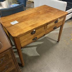 Vintage Desk Or Island. Has Pull Out Boards And Rounded Metal Bottom Drawers. Was $200 Today 5/4- $100 Plus Tax.