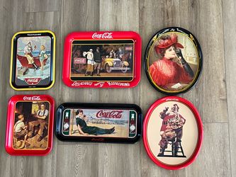 Set of vintage collectibles Coca Cola trays