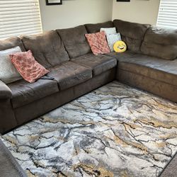 Large Brown Sectional Sofa - $90 (Firm)