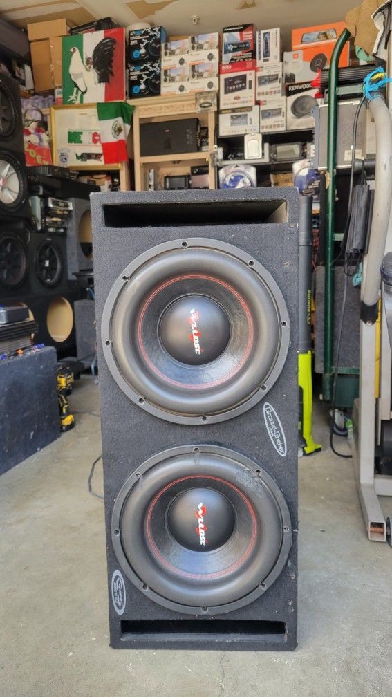 12inch Subs 1200 Watts Each With Ground Shaker Box