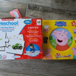 Preschool Kids Learning Matching Cards & Peppa Pig Puzzle Book