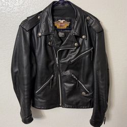 vintage USA made HARLEY DAVIDSON leather jacket leather black SIZE MEDIUM 