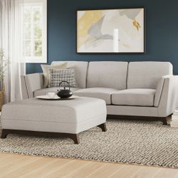 Article, Ceni Chalk Gray Sofa With Ottoman