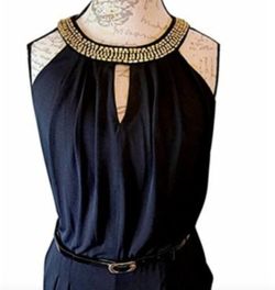 Women's Evening Party Romper Jumpsuit Black Size S
