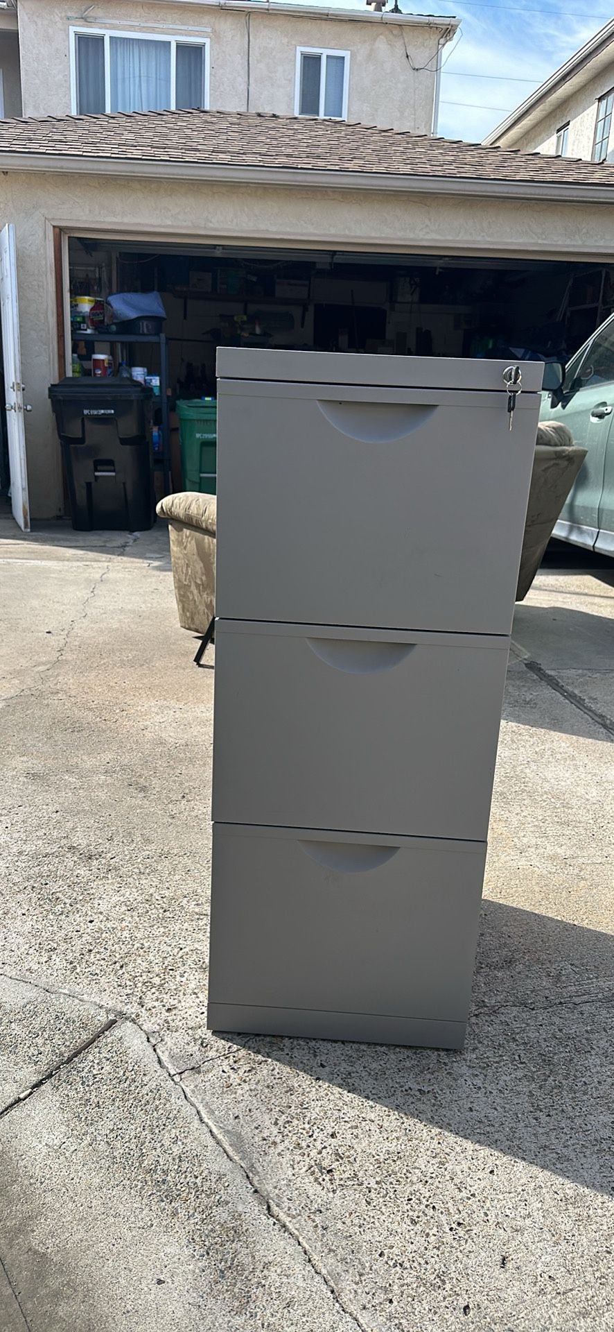 Metal Gray Locking File Cabinet