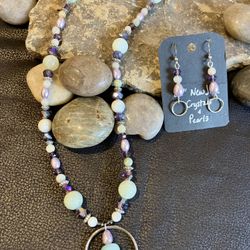 Necklace and Earring Set-22" Handcrafted