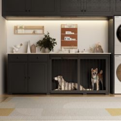 Tucker Murphy Drenko Pet Crate Wood in Black/Natural