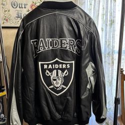 Leather Jacket (Raiders NFL) Used, Good Condition…