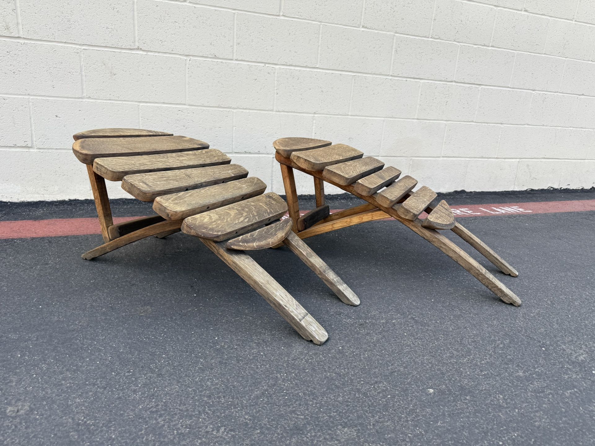 Vintage Pair of Solid Wood Footstools
