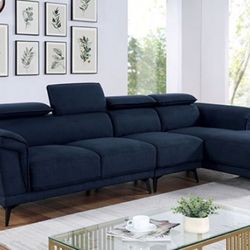 Brand New Navy Blue Contemporary Style Sectional Sofa
